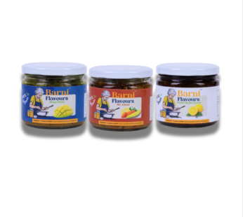 Barni Flavours Mango, Lemon & Mix Veg Pickle Combo ( Pack of 3 ) 300gm
